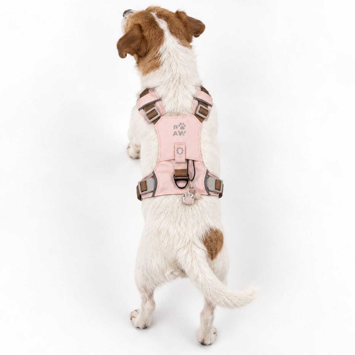 Soft Pink Rose Quartz Reflective Dog Harness S