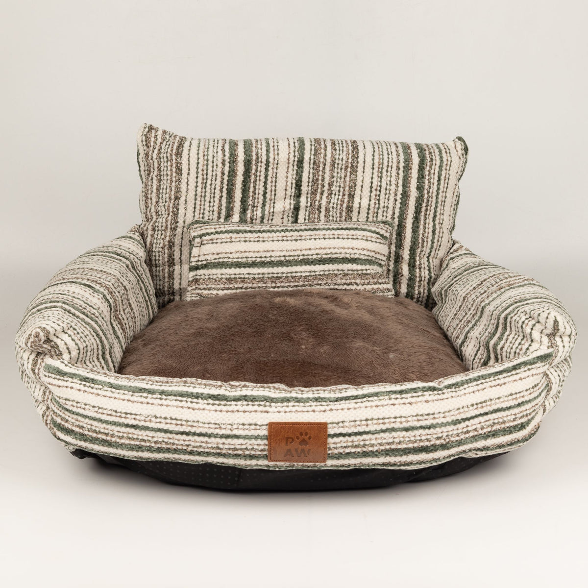 Small Striped Sofa Dog Bed with Cushion 50cm