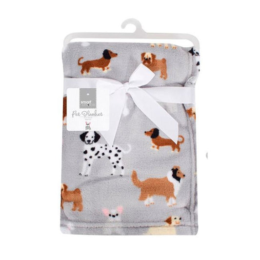 Dog Print Sherpa Fleece Pet Blanket