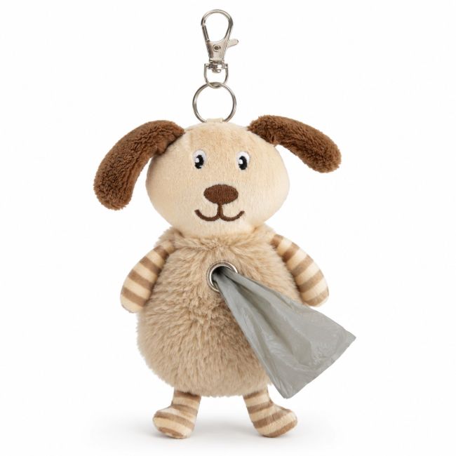 3D Plush Dog Poo Bag Holder with 20 Bags