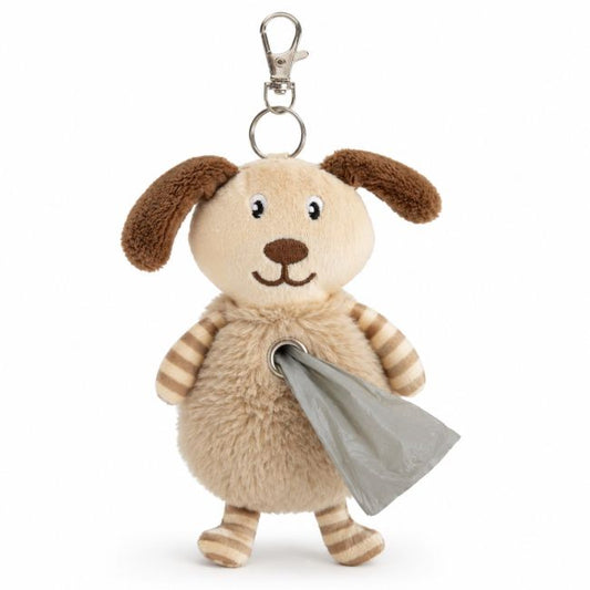 3D Plush Dog Poo Bag Holder with 20 Bags