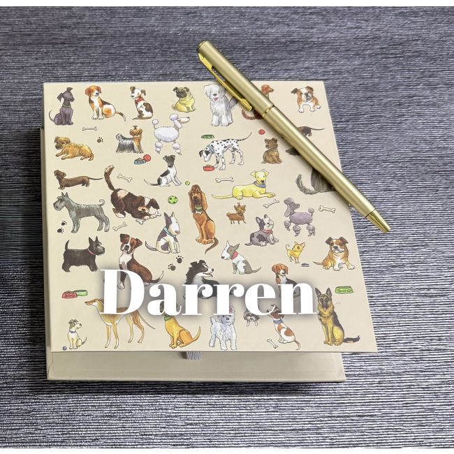Personalised Dog Print Memo Pad & Pen