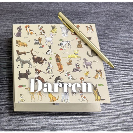 Personalised Dog Print Memo Pad & Pen