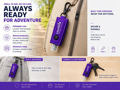 Leucillin 30ml Antiseptic Refillable Spray with Purple Keyring