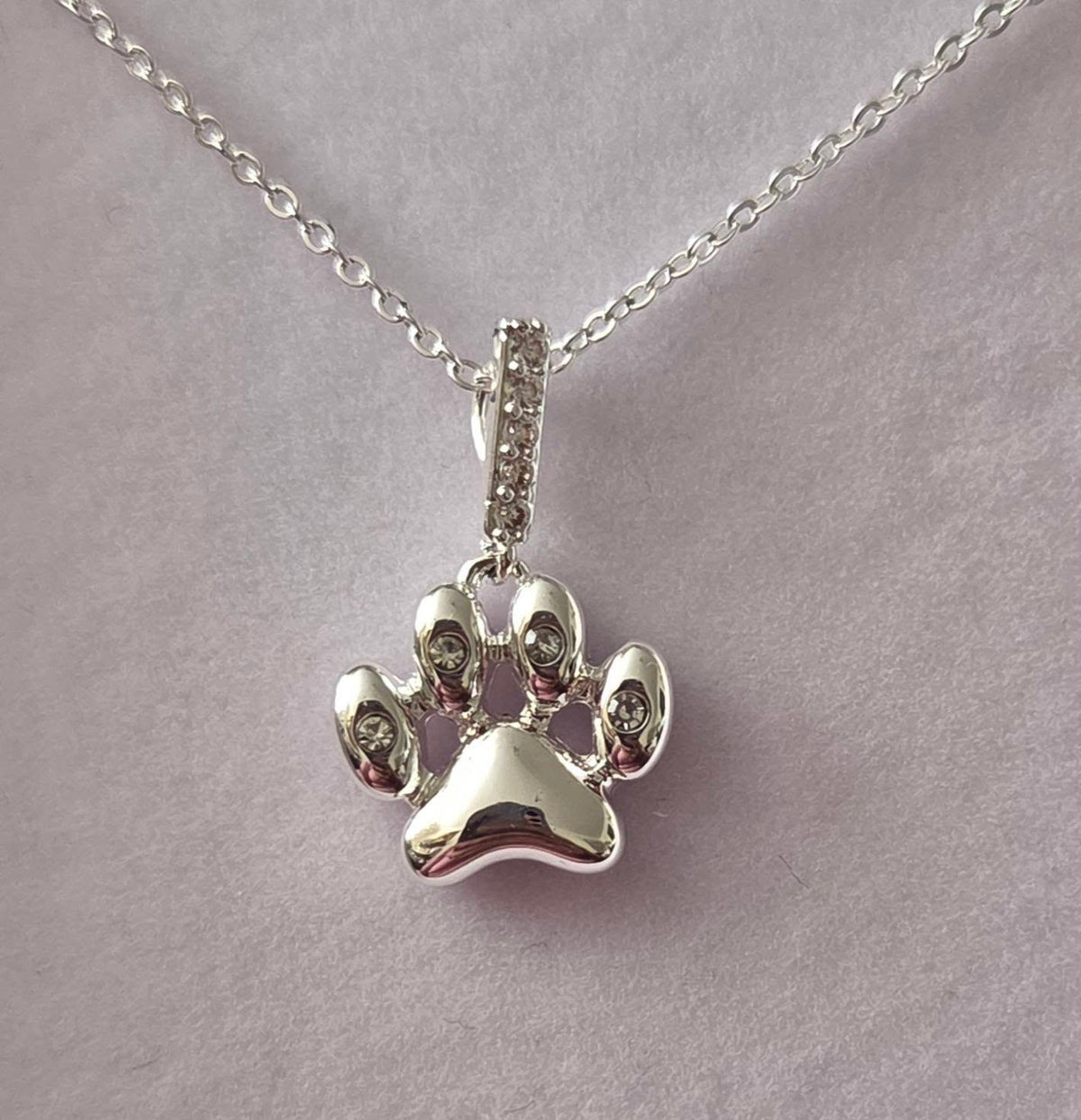 Paw Print Silver Plated Necklace