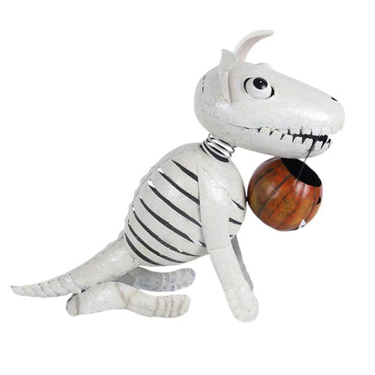 Halloween Skeleton Dog with Pumpkin Ornament
