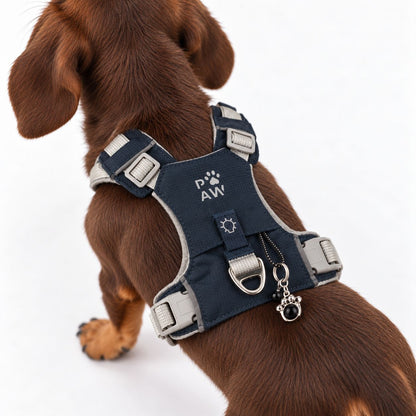 Rock Grey Black Obsidian Reflective Dog Harness XS