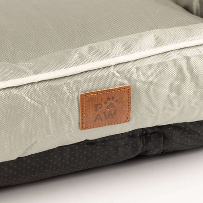 Khaki Beige Padded Dog Bed with Raised Sides 70cm