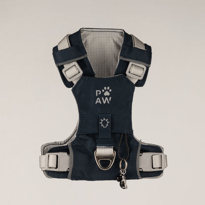 Rock Grey Black Obsidian Reflective Dog Harness XS