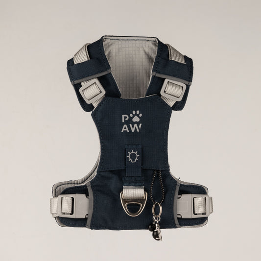 Rock Grey Black Obsidian Reflective Dog Harness XS