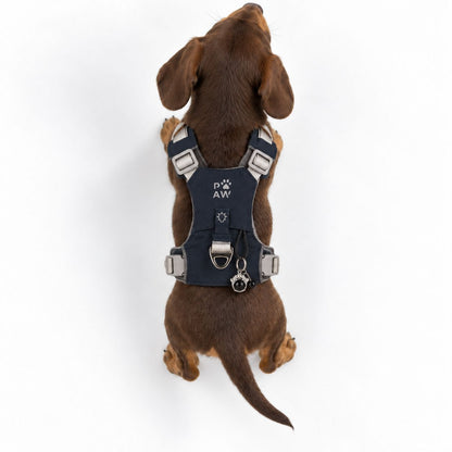Rock Grey Black Obsidian Reflective Dog Harness XS