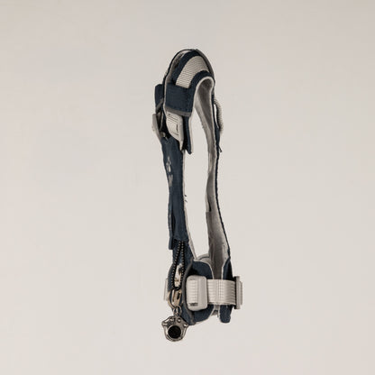 Rock Grey Black Obsidian Reflective Dog Harness XS