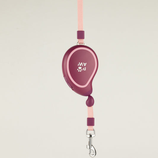 Plum Mini Retractable Dog Lead