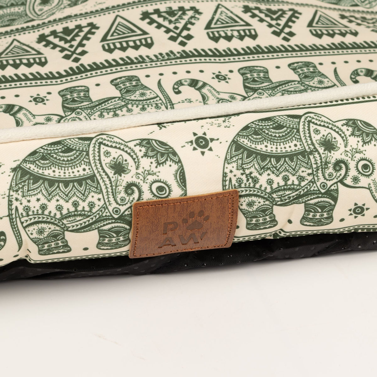 Green Elephant Print Dog Bed 60cm