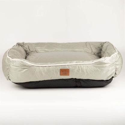 Khaki Beige Padded Dog Bed with Raised Sides 70cm