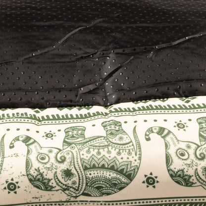Green Elephant Print Dog Bed 60cm
