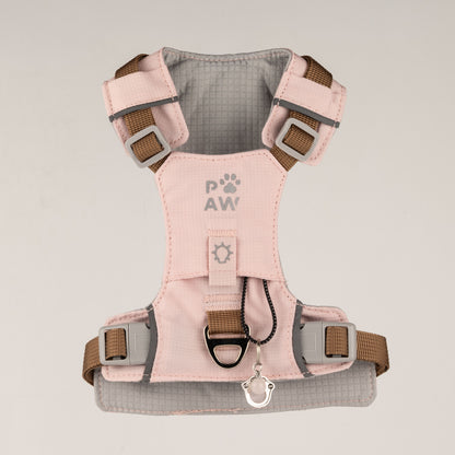 Soft Pink Rose Quartz Reflective Dog Harness S