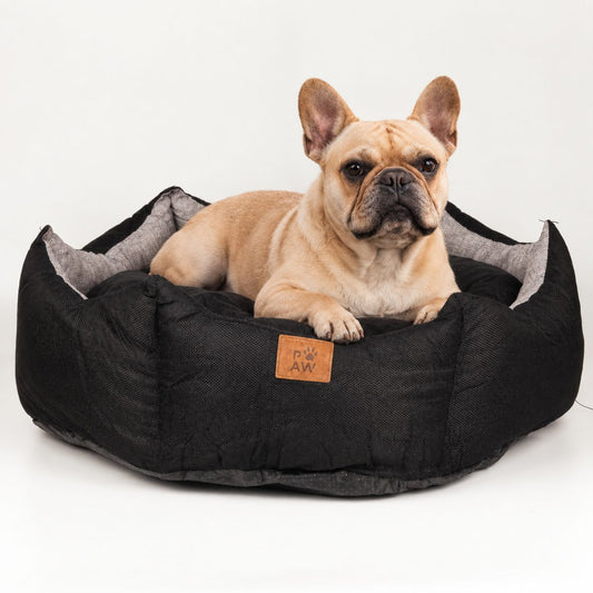 Royal Crown Dog Bed Black and Grey 60cm