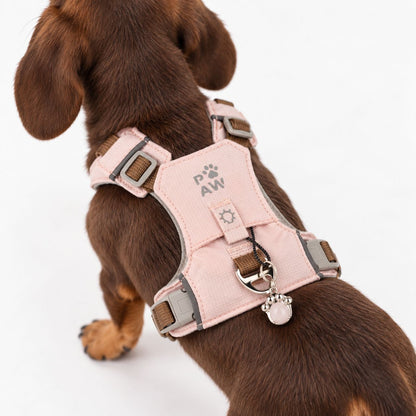 Soft Pink Rose Quartz Reflective Dog Harness XS