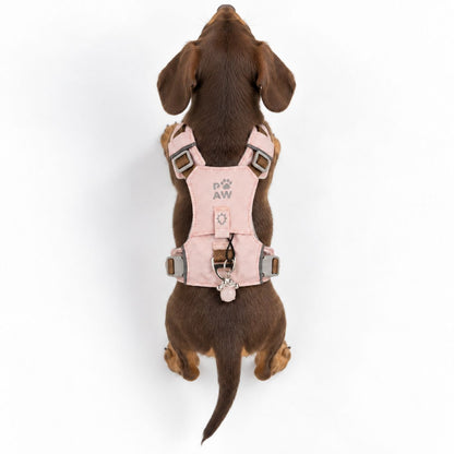 Soft Pink Rose Quartz Reflective Dog Harness XS