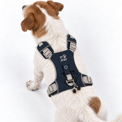 Rock Grey Black Obsidian Reflective Dog Harness S