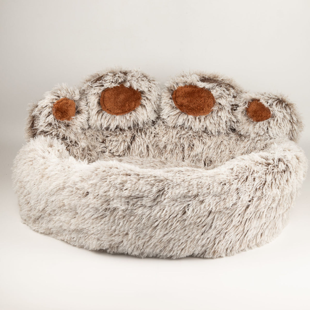 Fluffy Paw Print Dog Bed 70cm – Soft Plush