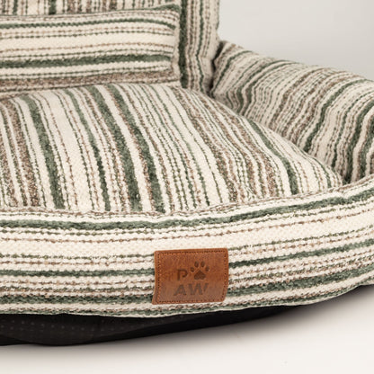 Small Striped Sofa Dog Bed with Cushion 50cm
