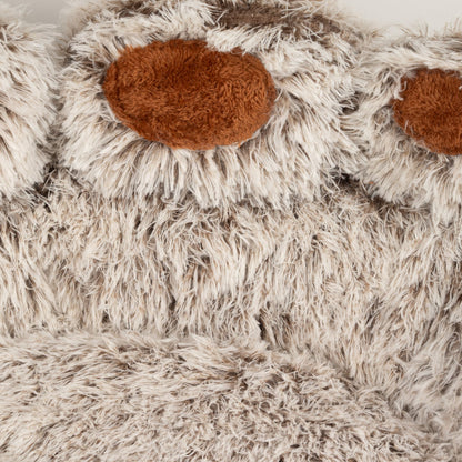 Fluffy Paw Print Dog Bed 70cm – Soft Plush