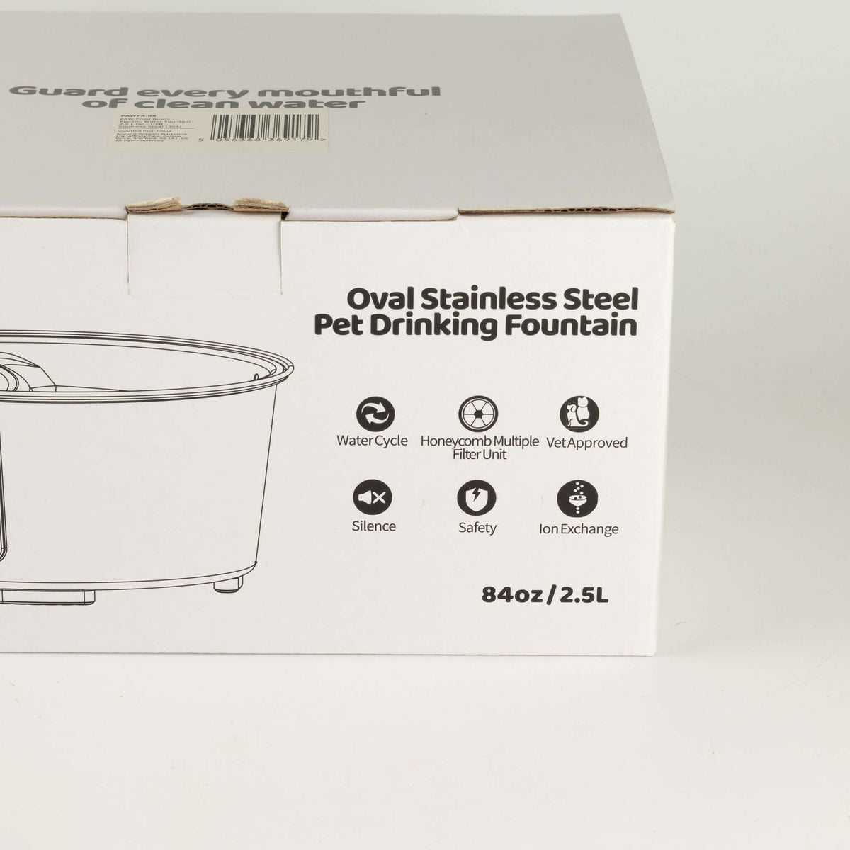 Stainless Steel Dog Water Fountain 2.5L USB