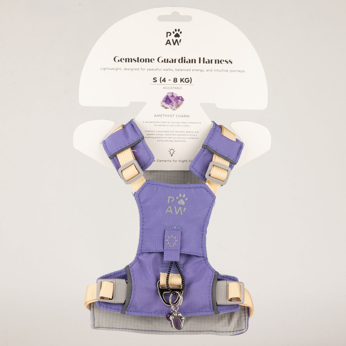 Lavender Amethyst Reflective Dog Harness S