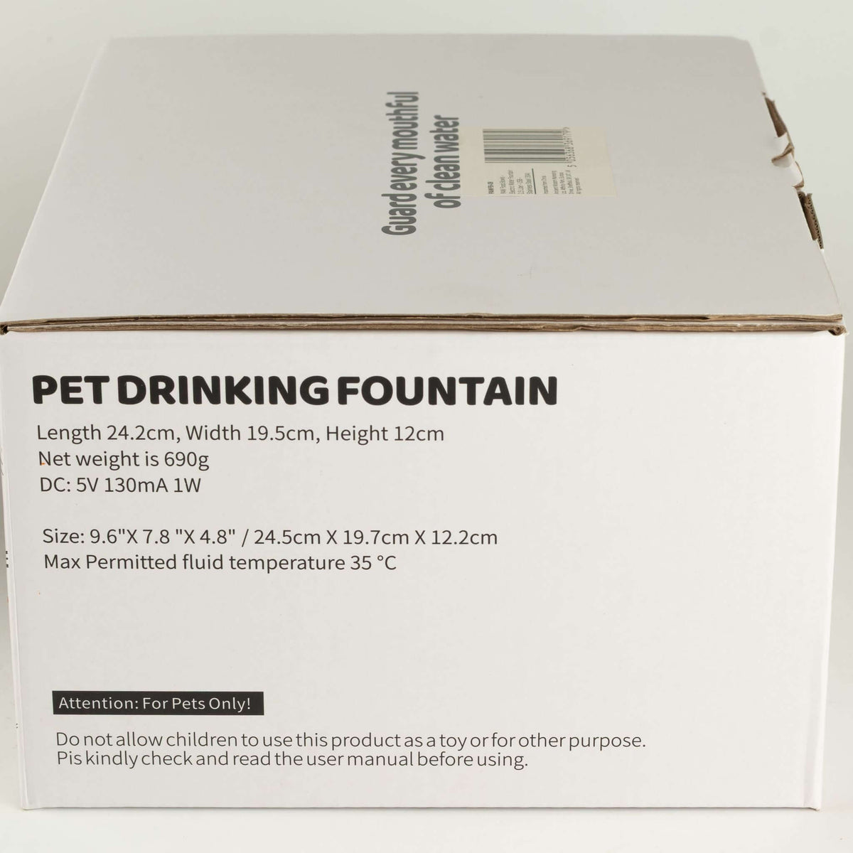 Stainless Steel Dog Water Fountain 2.5L USB