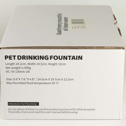 Stainless Steel Dog Water Fountain 2.5L USB
