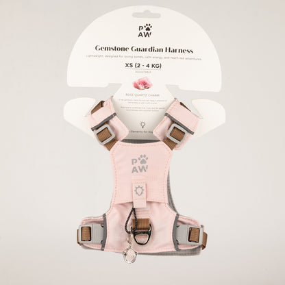 Soft Pink Rose Quartz Reflective Dog Harness XS