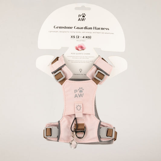 Soft Pink Rose Quartz Reflective Dog Harness XS