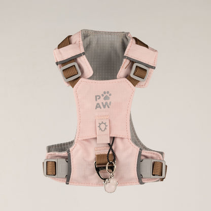 Soft Pink Rose Quartz Reflective Dog Harness XS