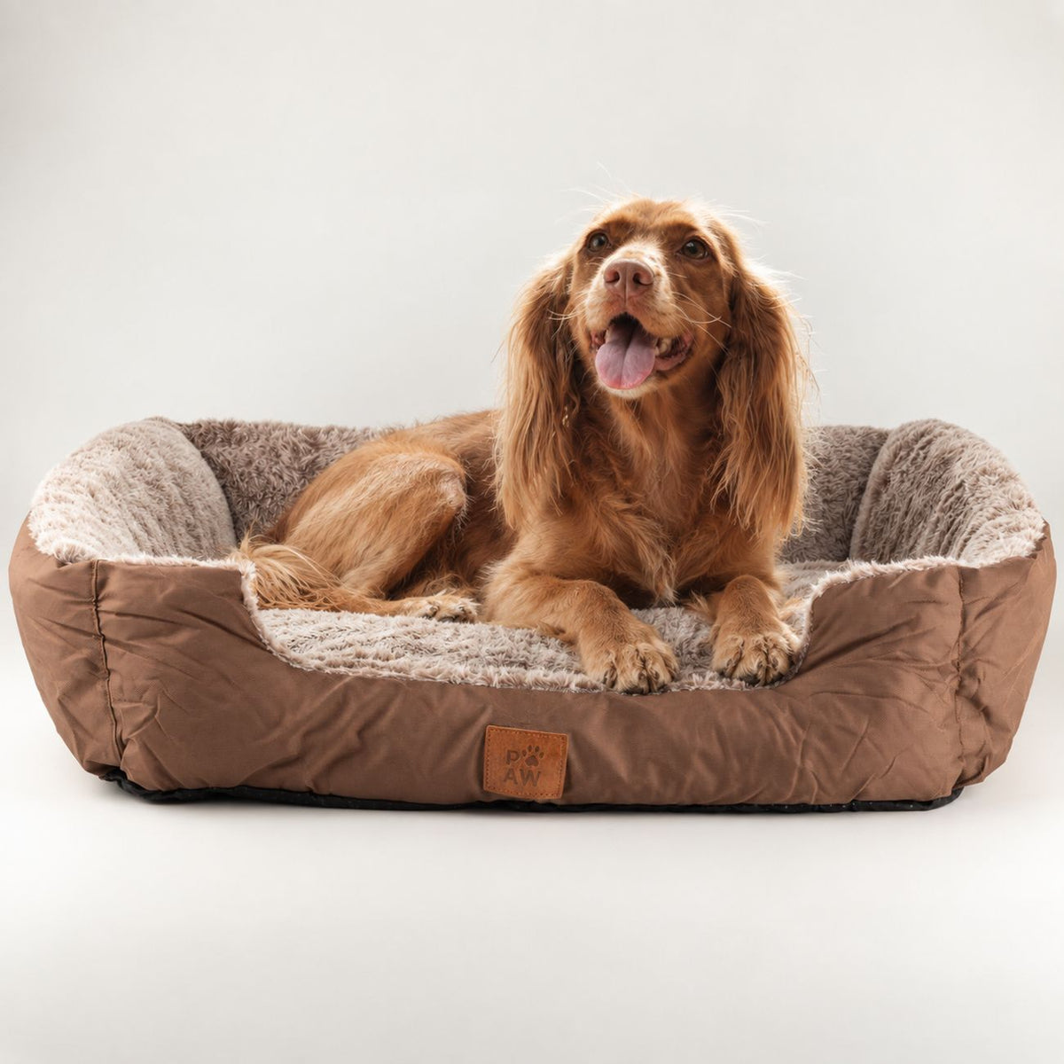 Teddy Brown Plush Dog Bed 70cm