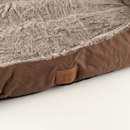 Teddy Brown Plush Dog Bed 70cm