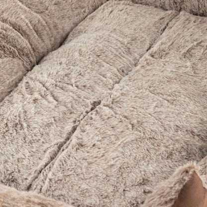 Teddy Brown Plush Dog Bed 70cm