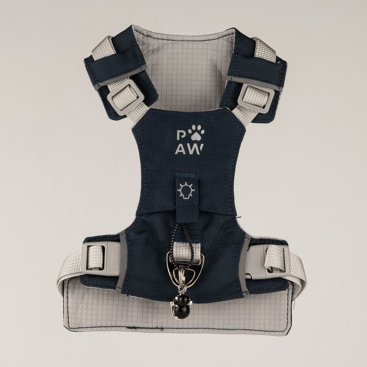 Rock Grey Black Obsidian Reflective Dog Harness S