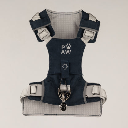 Rock Grey Black Obsidian Reflective Dog Harness S