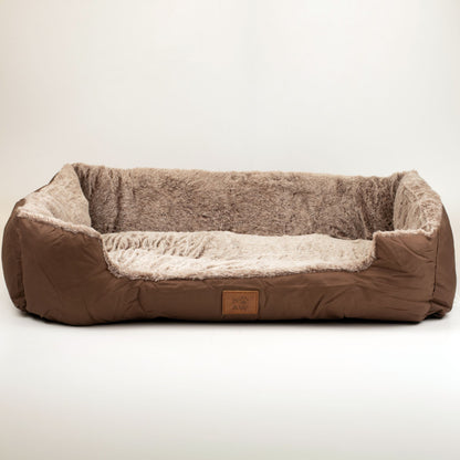 Teddy Brown Plush Dog Bed 70cm