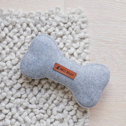 Grey Tweed Dog Bone Squeaky Toy Large